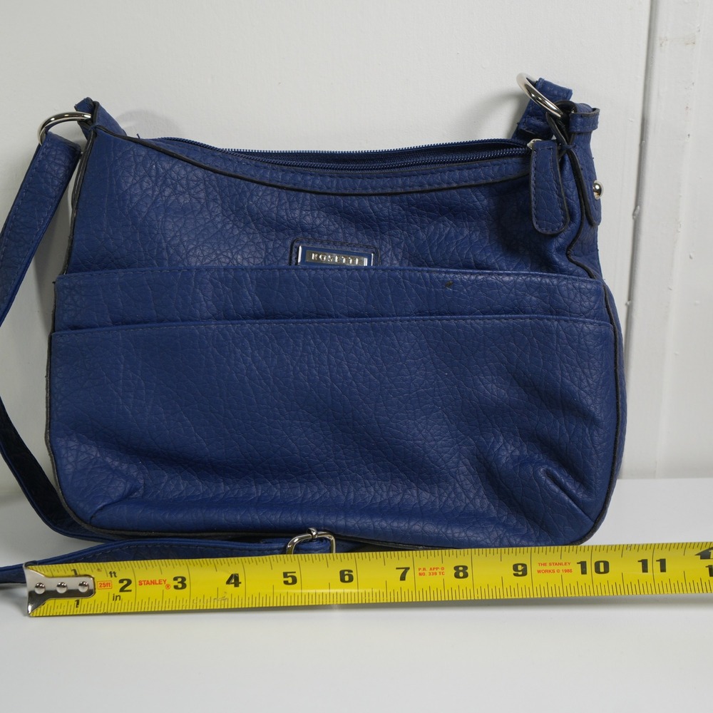 Rosetti Crossbody Bag Womens Medium Blue Pebbled Vegan Leather Adjustable Strap - Picture 7 of 9